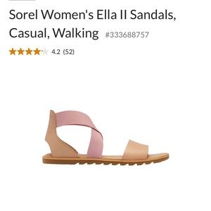 Sorel Ella Sandals Size 8 Pink and Tan